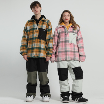 Fashion Korean ski shirt mens ski jacket 21 winter double board warm plait womens ski sweater