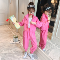Girls autumn clothes sports suit 2021 New Net Red foreign air Children Children Spring and Autumn leisure two-piece tide