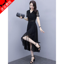 2021 Fashion big code Retro high-end middle and long style Temperament Celebrities womens clothing High level Sensation Casual Goddess Van