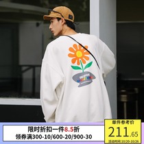 PSO Brand RAINBOW RAINBOW Series small flower round neck sleeve head plus velvet sweater men and women loose couples