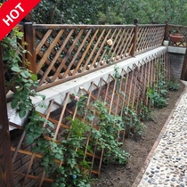 Carbonized ornaments hanging wall hanging flower stand solid wood courtyard flower fence garden outdoor fence school lattice fence