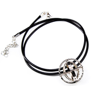 ins simple style pendant lanyard for men and women Jewelry pendant necklace rope black wax leather rope necklace