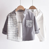 Boys shirt autumn new childrens shirt Korean color-dressing baby autumn coat Korean version of foreign-style cotton