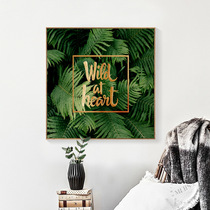 Modern minimalist plant decoration painting little frescoed living room background wall painting restaurant fresco book house Nordic leaves hanging painting