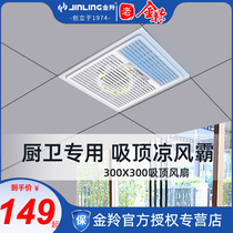 Jinling Liangba Kitchen embedded integrated ceiling air cooler Bathroom electric fan 30x30 ceiling bathroom