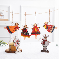 Christmas decoration Vintage style wooden angel pendant Christmas Tree ornaments Pendant accessories Christmas ornaments