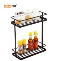 Double Lie-Nippon Kitchen Tone-up Shelf Bilayer storage rack Iron art storage rack square double shelf
