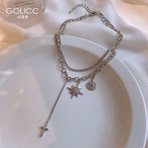 Light luxury niche design sense thick chain necklace female ins hip hop choker cold wind sweater accessories summer