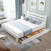 1 5m rental 1 8 M economy modern bed 135cm wide solid wood bed single bed adult rental double bed