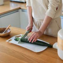 Multifunctional four-in-one foldable drain chopping board kitchen roll sushi tool curtain household plastic cutting board