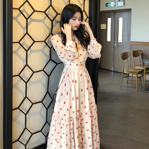 SANDRO moscoloni2022 summer-wise smoked French-style balloon with knee supersenssen sweet and stylish fashion dress