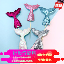 Baking Cake Decoration Sparkling Mermaid Tail Bright Pieces Mermaid Tail Marine Themed Fish Tail Decoration