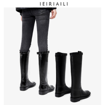 Boots womens knee-high 2020 autumn and winter new shiny leather high-barrel Martin boots womens long-barrel riding boots knee-high knight boots