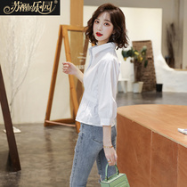 Spring and summer 2021 New Korean version of white shirt female design sense niche shirt women ins style jacket