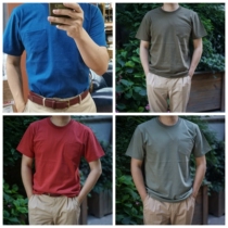 The Engineer weighs in no side sewing barrel knit pocket T-shirt round collar 8OZ weighs over LadyWhite