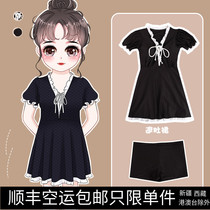 Big Code Swimsuit Woman 200 catty Flesh Display Slim Fat Mm Skirt Style Split Spa Conservative Flat Corner Slightly Fat South Korea Swimsuit