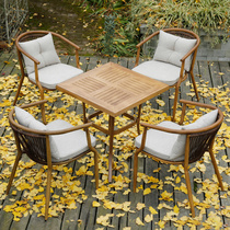 Balcony small table and chair outdoor courtyard garden rattan chair three-five piece set indoor leisure modern simple coffee table chair combination