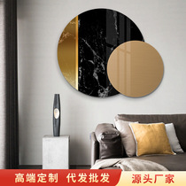  Round crystal porcelain entrance modern decorative painting Simple living room sofa background wall painting light luxury abstract combination hanging painting