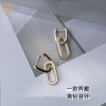 Earrings 2021 New Tide sterling silver temperament earrings niche design sense advanced light luxury ear buckle simple earrings female