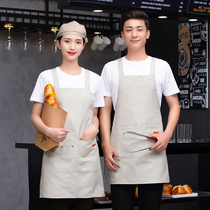 Western restaurant fast food coffee shop milk tea nail cake waiter overalls autumn winter canvas H with strap apron