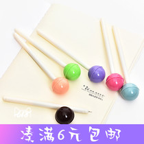 Creative lollipop shape gel pen cute candy color water pen 0 5mm black refill learning office stationery