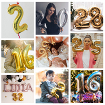 35cm aluminum foil digital balloon aluminum film decoration childrens party birthday balloon party decoration birthday party supplies