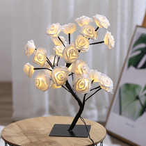 LED lantern flashing light string lamp bedroom room rose tree lamp decoration desk lamp creative best friend gift night light