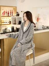 Japanese Coral Suede Sleeping Robe Woman Thickening Lengthened couple Sleeping Clothes Mens Big Code Flange Suede Warm Bathrobe for autumn and winter
