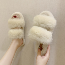 Net Red Girl hair fur slippers women autumn and winter New Fashion comfortable warm little fairy indoor and outdoor wear sandals women