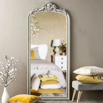 European and American fitting mirror retro dressing mirror full-length mirror wall hanging floor-to-ceiling mirror ground against wall household wall custom
