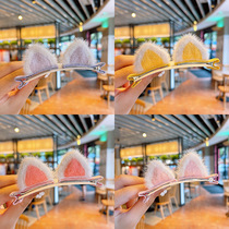 Childrens stereo cat ear hair clip girls baby furry little girl hair adorned with top clip duckbill clip foreign air