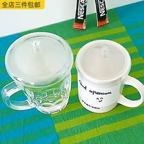 Ceramic tea cup lid single sale Japanese round plastic transparent Universal with cover mug water cup cover single buy