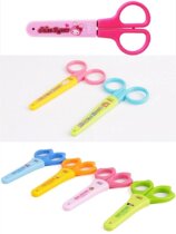 Deli stationery cute children student art handcut round head scissors safety sheath safety scissors