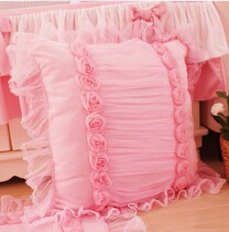 Home textile super soft velvet pink rose square cushion princess pillow square pillowcase super comfortable