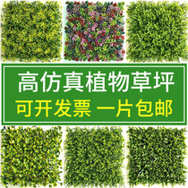 Simulation plant wall green artificial lawn turf turf living room plastic fake flower door head balcony background wall decoration grass