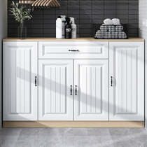 Solid wood balcony locker storage cabinet against the wall floor-to-ceiling sun protection cabinet bay window cabinet sundries cabinet shoe cabinet low cabinet floor cabinet