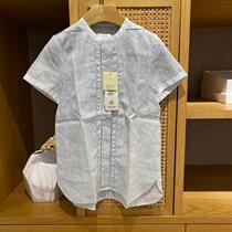Imported Fabric Hanp Han Hemp Family Lady Pure Linen Short Sleeve Shirt Summer Light Color Breathable 13184