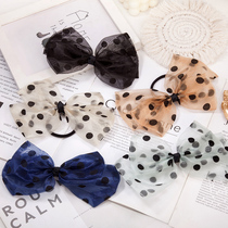 Baby Butterfly Knot Hair Accessories South Korea Nets Red Super Large Wave Dot Ribbon Hair Ring Head Accessories Women Zama Tail Brief Hair Rope