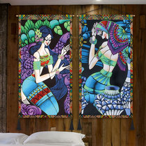 Minority style character homestay cloth painting Inn bedroom bedside decoration hanging cloth tapestry wall mural
