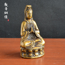 The Qing Dynasty Qianlong old style Guanyin bronze statue passed down the bronze statue of the Buddha the statue of Guanyin Bodhisattva