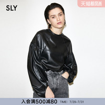 (THROW series) SLY summer new round neck lace-up casual long-sleeved top women 030DS030-1610