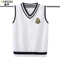 Boy sweater vest Han version personality No sleeves Knitted Sweatshirt Teen College Wind Junior High School Students high school Camshoulder