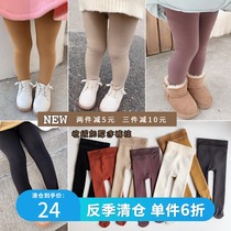 (Off-code clearance)Winter children baby velvet pantyhose Children velvet