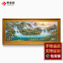 Handmade landscape oil painting living room landscape sofa background decoration painting Cornucopia European American corridor customization