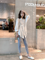 2021 Autumn New French retro Hong Kong flavor top female light cooked white shirt design sense niche chiffon shirt