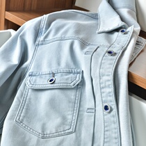 Da Feng Feng vintage old heavy industry washed light blue denim jacket soft Korean version loose women spring and autumn thin section