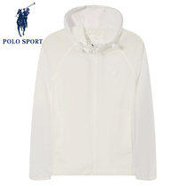 Polo Sport coat woman in autumn new loose cap thin coat coat casual zipper white jacket