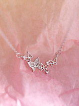Creative hollow exquisite butterfly romantic flying girl heart S925 sterling silver necklace choker women