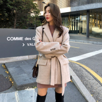 Sandro Moscoloni2019 winter new wool coat female small slim small suit thickened tide