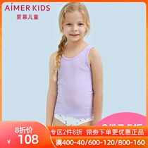 aimer kids love children angel vest modal girl narrow shoulder vest AK1111102